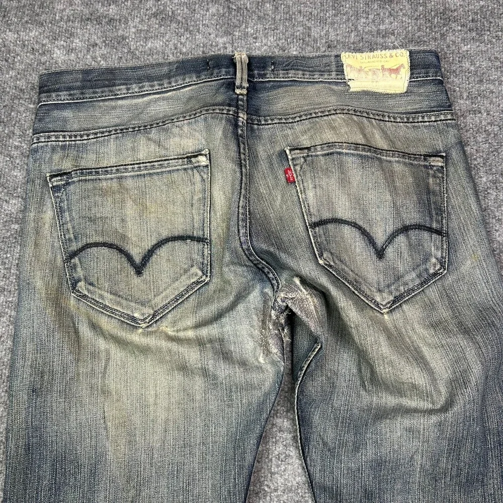 Vintage Levi's 504 Straight Jeans Men's Faded Blue Denim Pockets Classic - 34X34